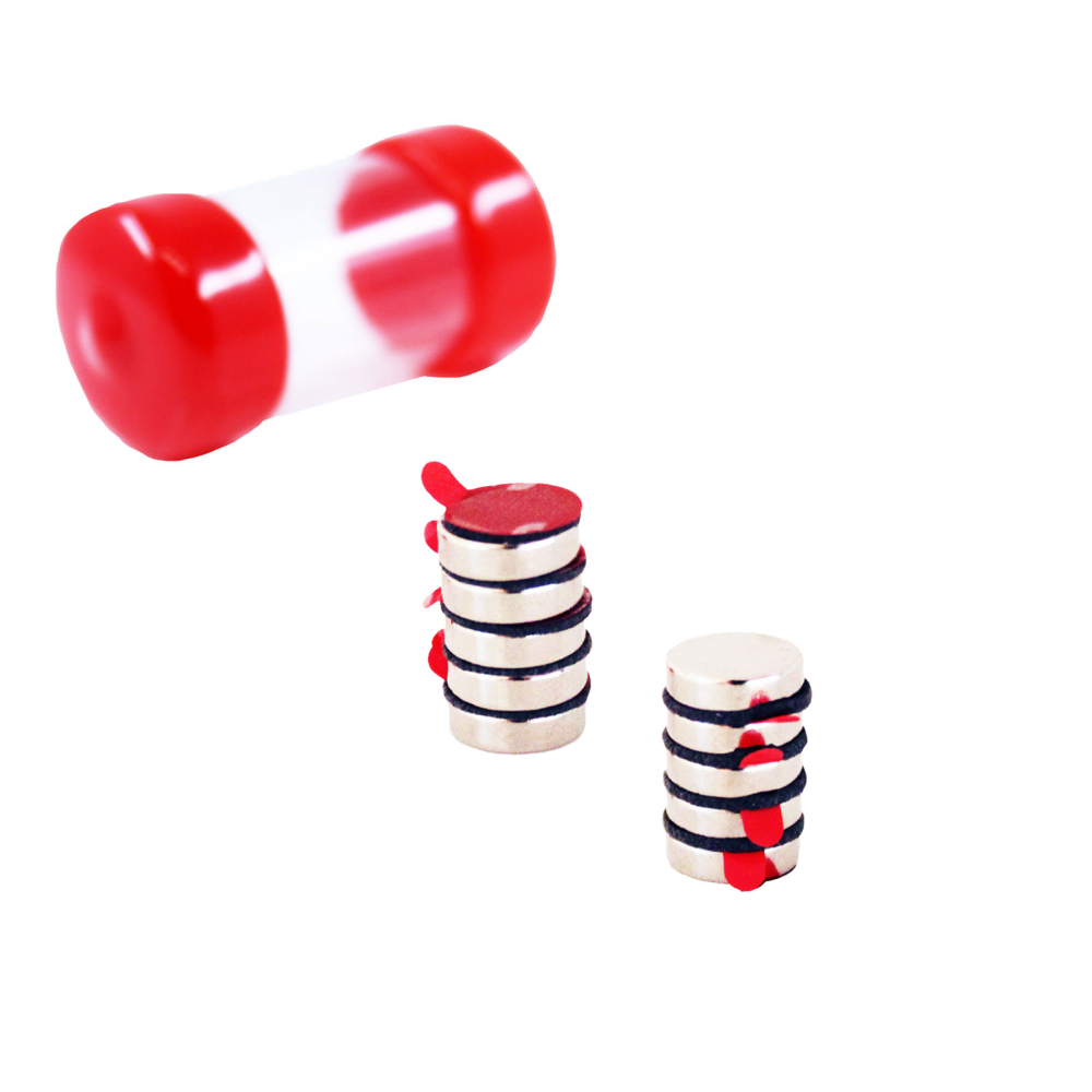 Kraftmagneter, Skive 8x3 mm m/lim, 10-pak