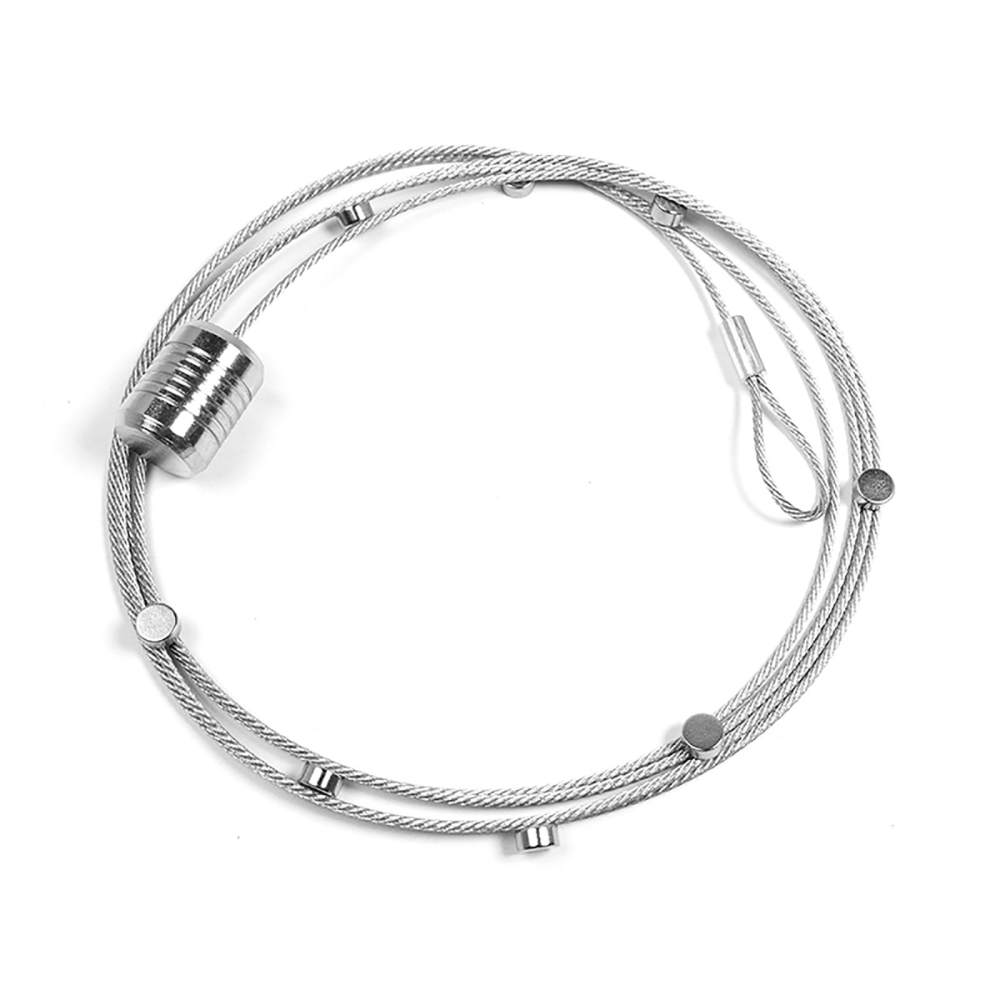 Stålsnor med 8 magneter 6x3 mm & metalllodd