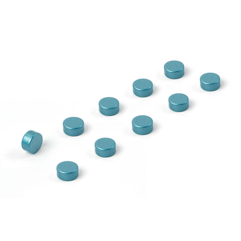 Fargede supermagneter 6x3 mm, 10-pakk SKYBLÅ
