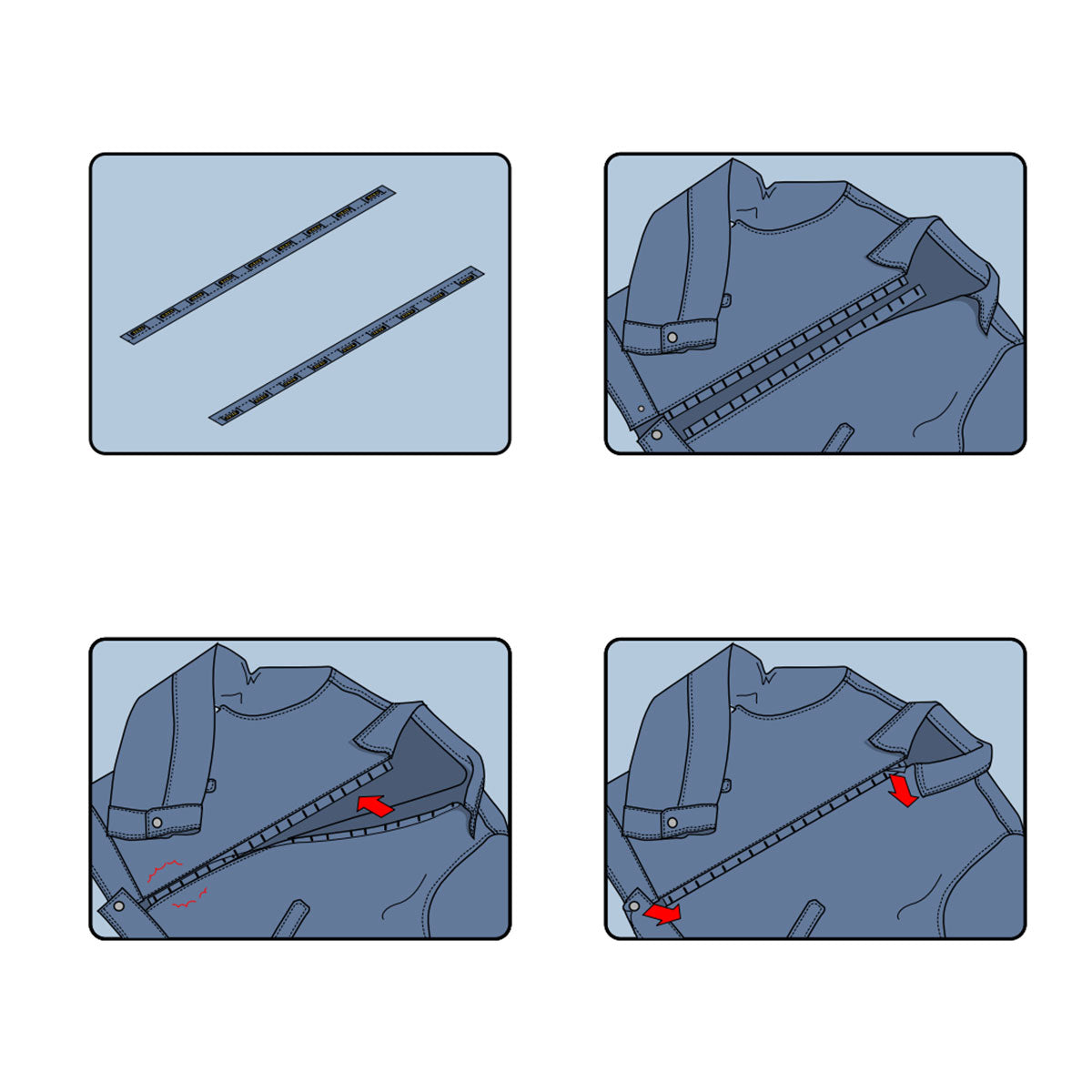 Magnetisk glidelås ZC-03 (i metermål)