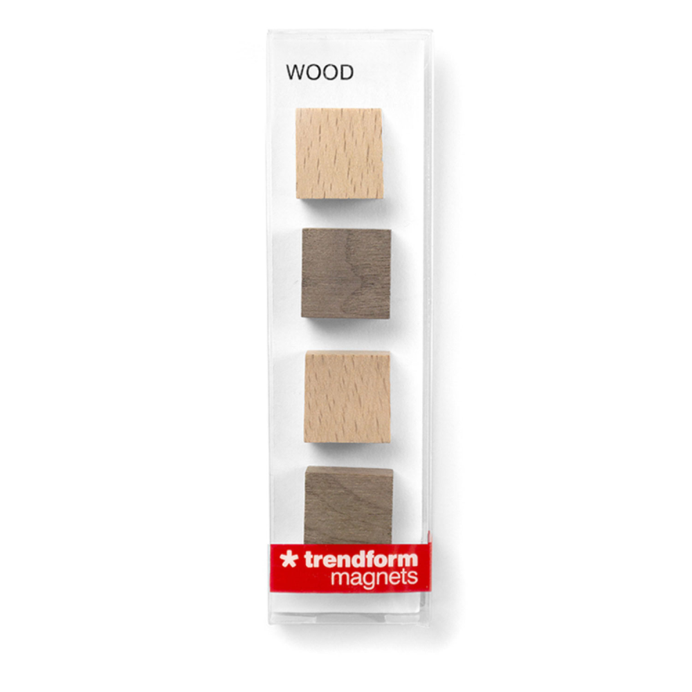 Tre kuber WOOD, 4-pakk - kjøleskapsmagneter