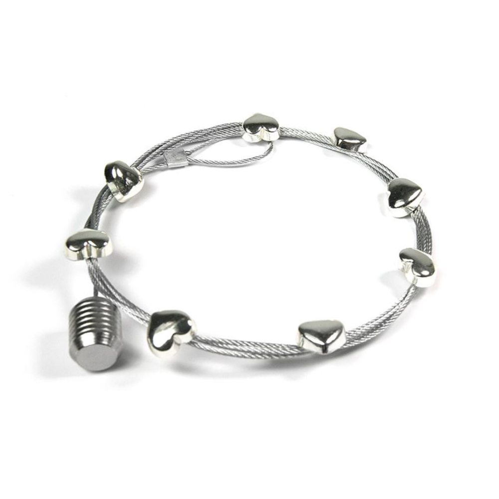 Stålsnor med 8 hjertemagneter og metallbly