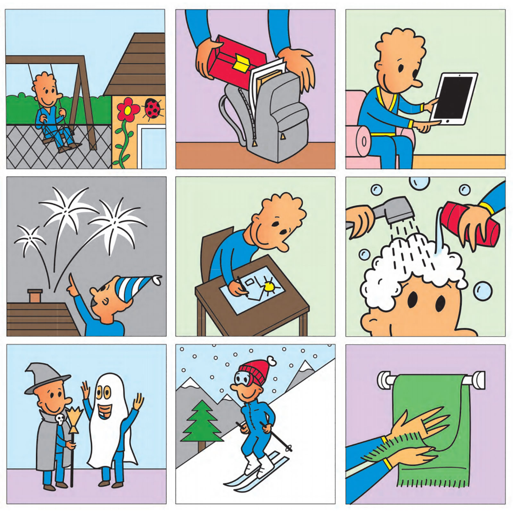 Magnetiske piktogrammer m/farger, 72 stk. (GUTT)