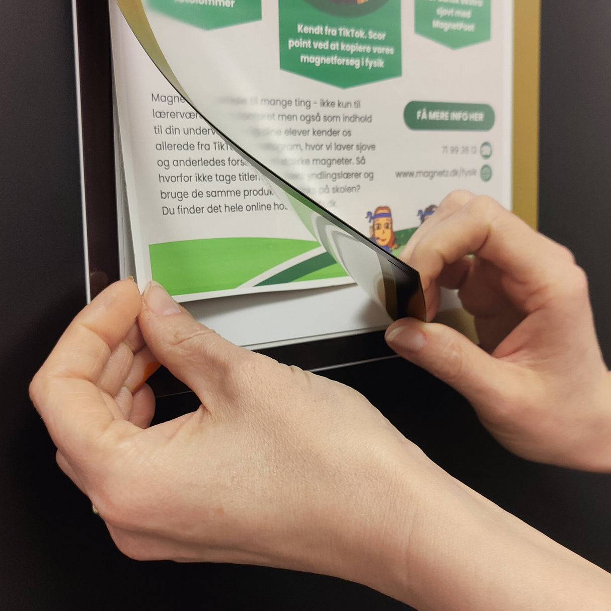 Vindu display A4 m/magnetisk ramme, Gull