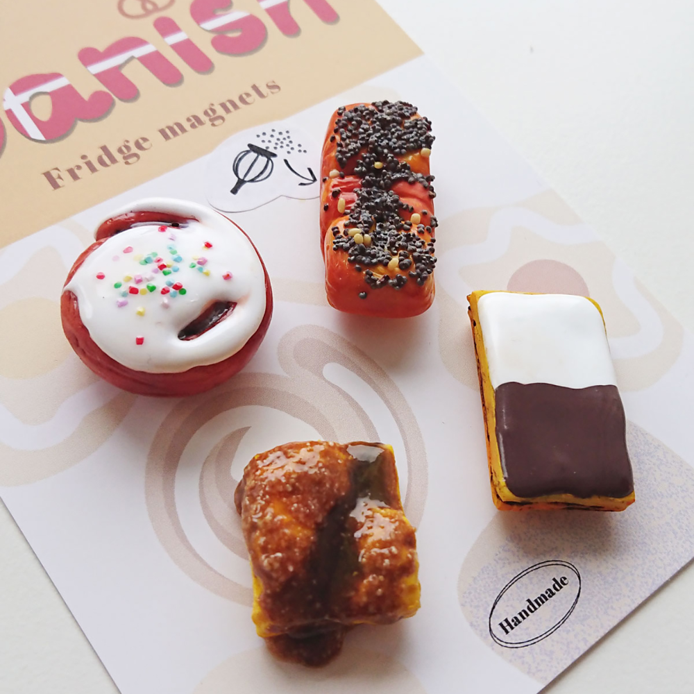 DANISH bakverk 4-pakk (VOL. 2) - kjøleskapsmagneter