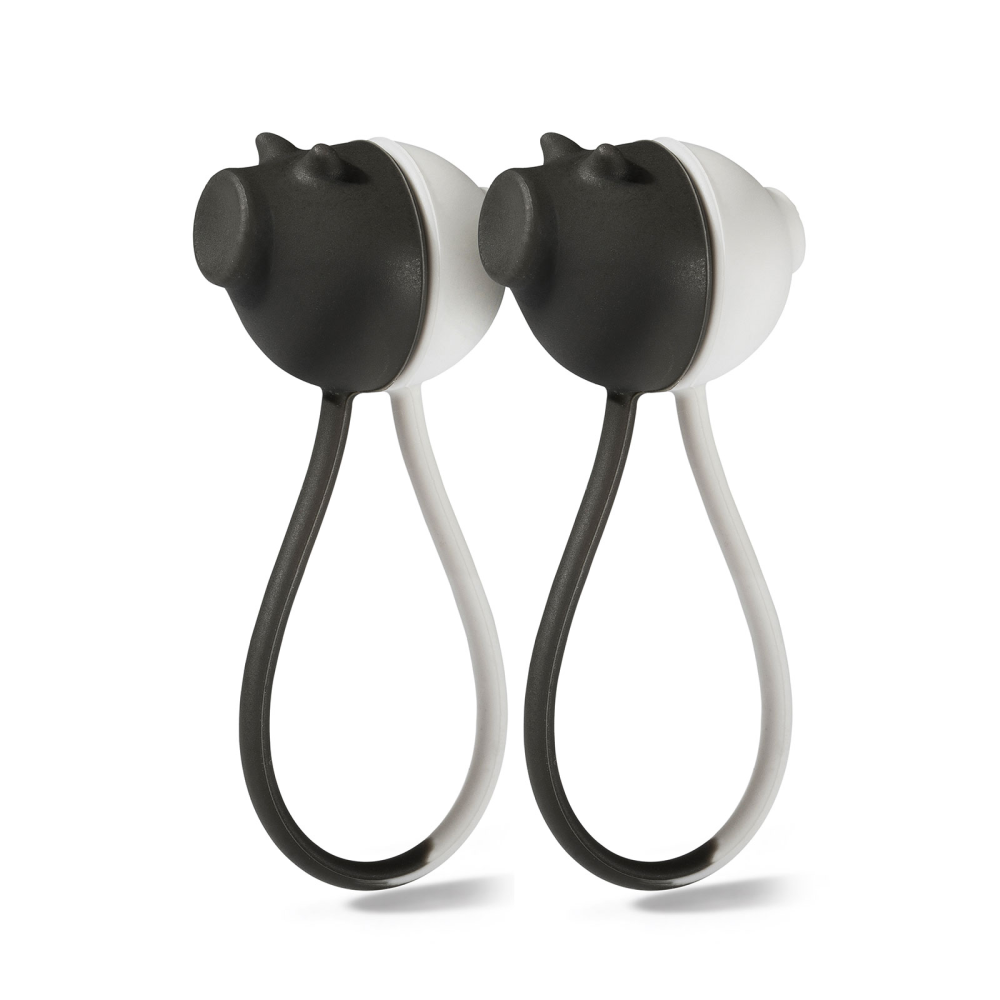 ZOO wrap kabelomslag svart/hvit gris, 2-pakk