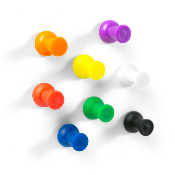8 stk. pin pin magneter i forskjellige farger