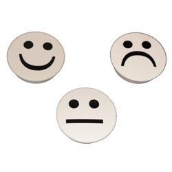Hvite smiley magneter 3-pakk