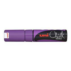 Lila chalk marker fra Uni 8 mm.