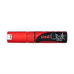 Rød chalk marker fra Uni 8 mm.