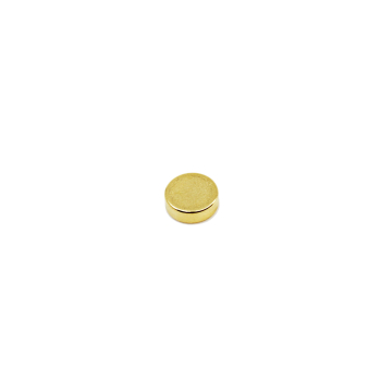 Supermagnet disc 5x2 mm. med gull-overflate. Bra liten men sterk magnet for hobby.
