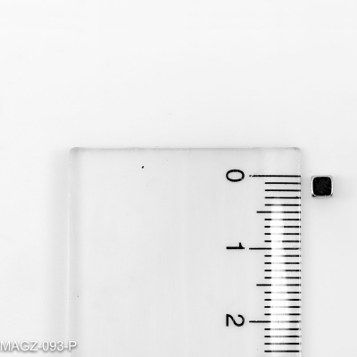 Linjalen viser også hvor liten en 3 mm. magnet er.