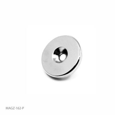 Sterk ringmagnet 27x4 mm. med M3 skruehull (countersunk) av neodymium