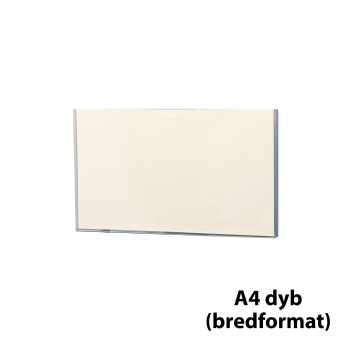 Hvit dyp magnetkasse i bredt format (landskapsformat). 1 cm. dyp magnetlomme.