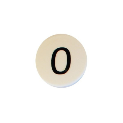 Hvit tallmagnet med 0-tall