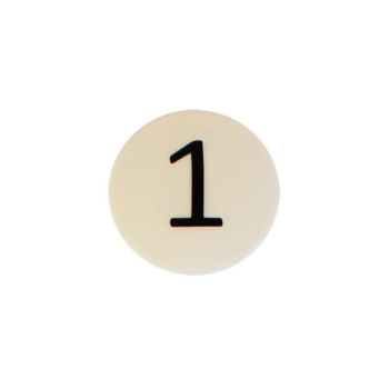 Hvit tall magnet med 1-tall