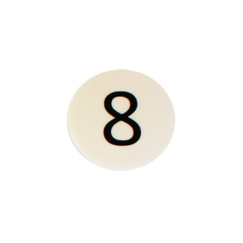 Hvit rund tallmagnet med 8-tall