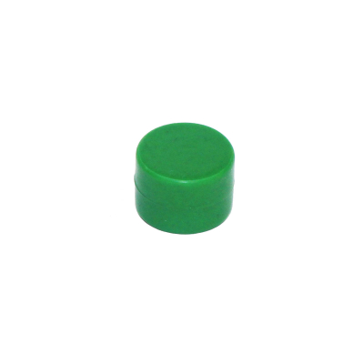 Grønn gummimagnet av neodymium 16x11 mm.