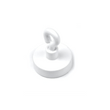 Magnet med øyekrok, Hvit Ø25 mm.