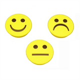 Kraftige Smiley Magneter, 3-pakk gul, Rund