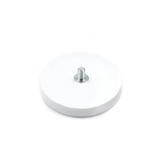 Gummimagnet (Hvit) m. utvendig gjenge, Ø43 mm
