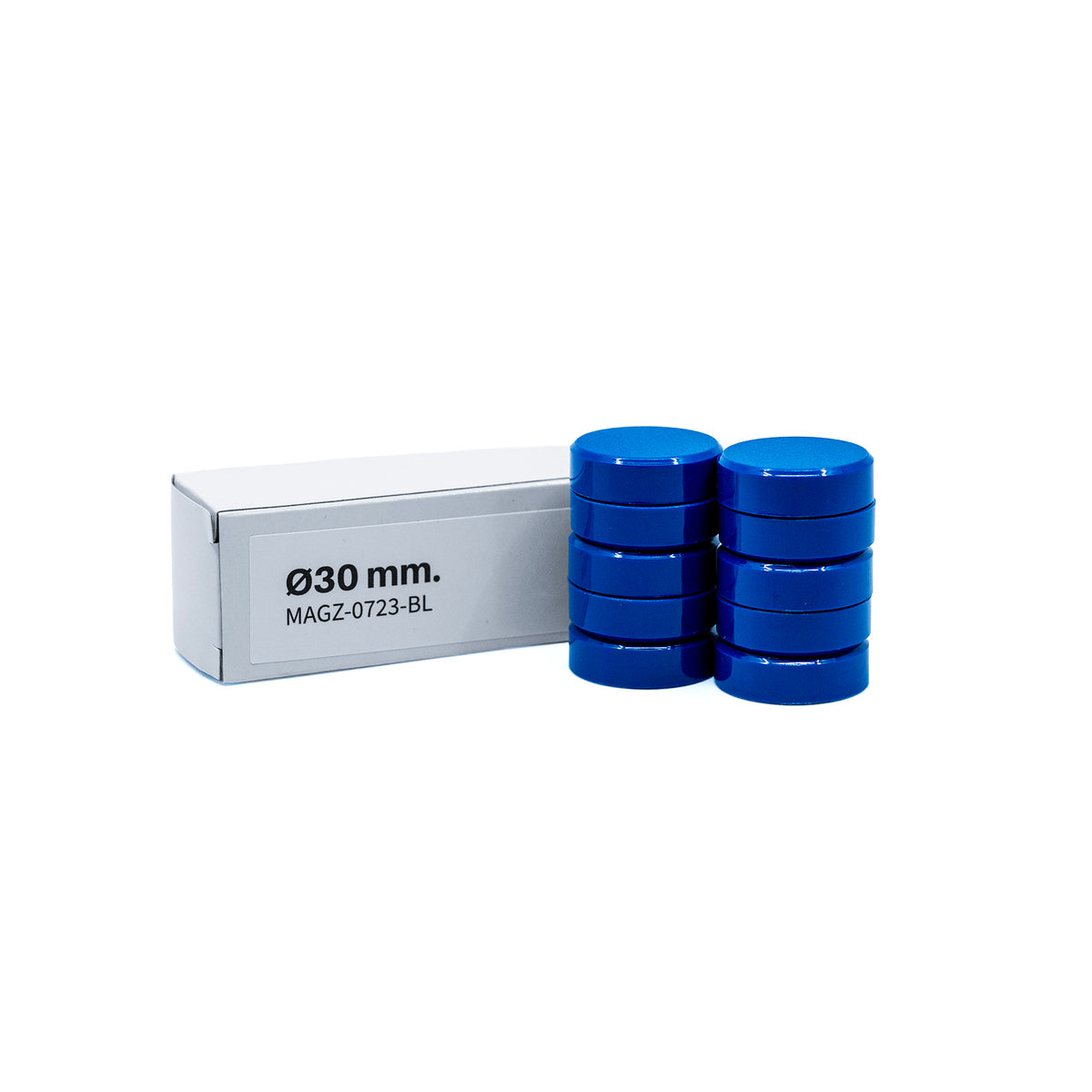 Magnordic Kontormagnet, Blå Ø30 mm (10-pakk)