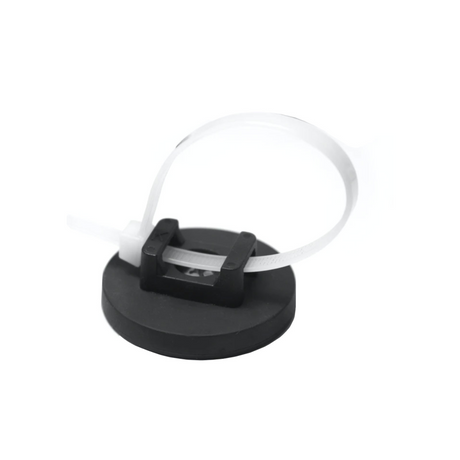 Gummi magnet Ø31 mm. - Svart kabelholder