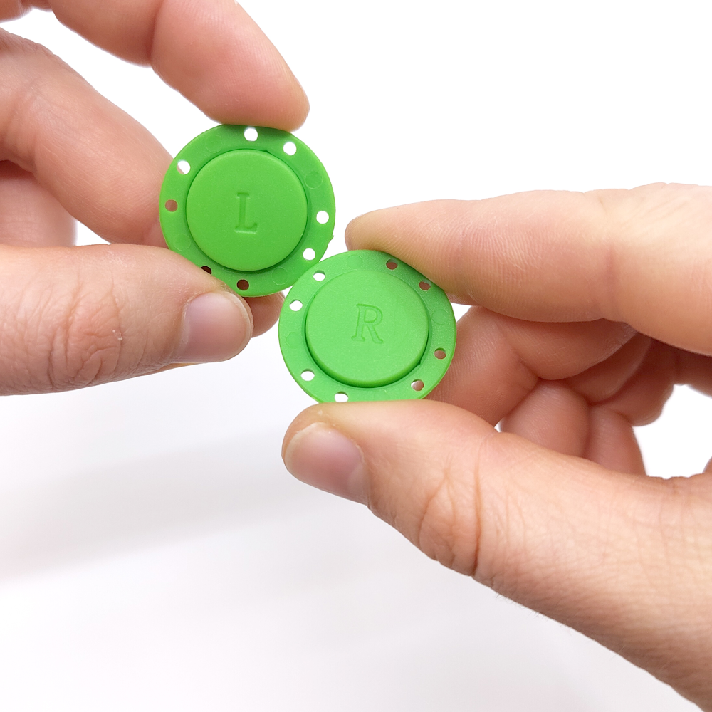 Magnetisk knapp rund Ø26 mm., grønn