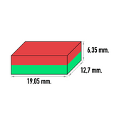 Kraftmagnet, Blokk 19x13x6 mm.