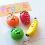 Fruktmagneter SMILEY, 4-pakning - kjøleskapsmagneter