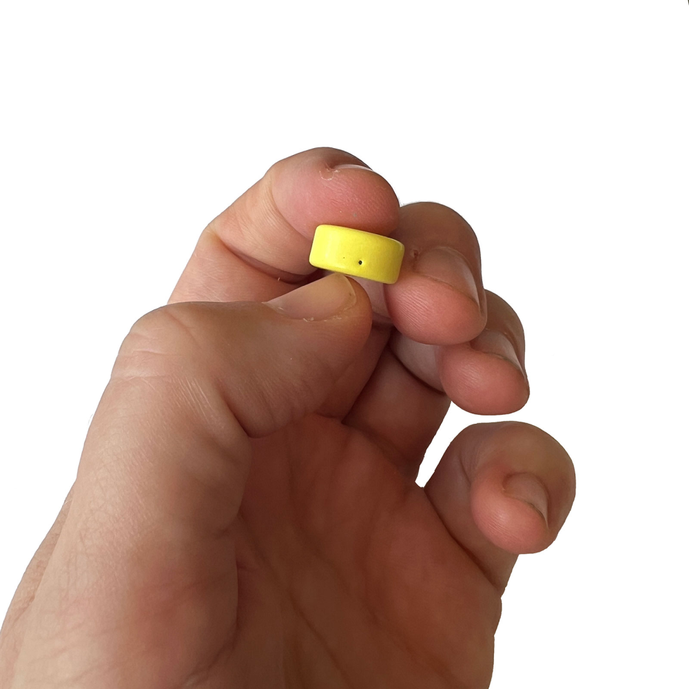 Ferrittmagneter m/nylon - Gul 5-pakk