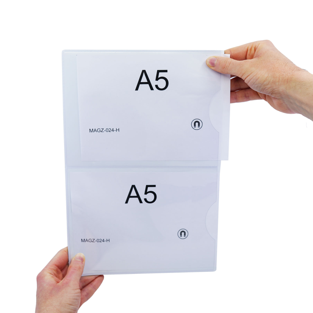Magnetlomme dobbelt A5 i Hvit