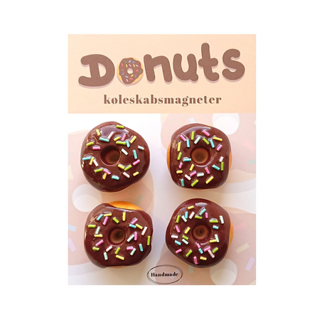 Donut Magneter CHOKO 4-pakk - kjøleskapsmagneter