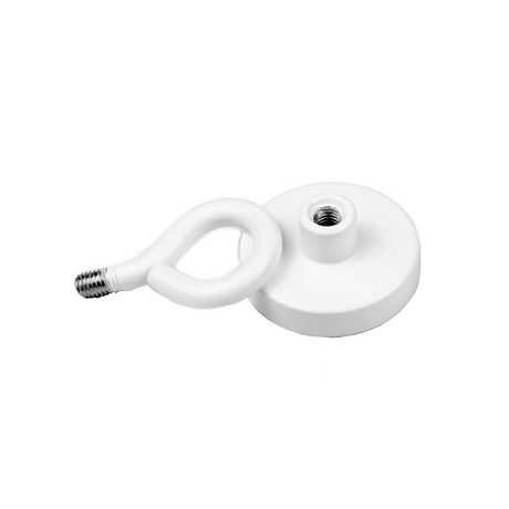 Magnet med øyekrok, Hvit Ø32 mm.