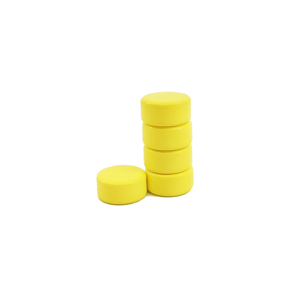 Ferrittmagneter m/nylon - Gul 5-pakk
