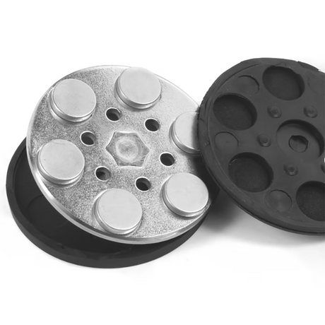 Gummimagnet med utvendig gjenge, Ø66 mm.