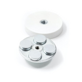 Gummi magnet (Hvit) m. innvendig gjenge, Ø31 mm.