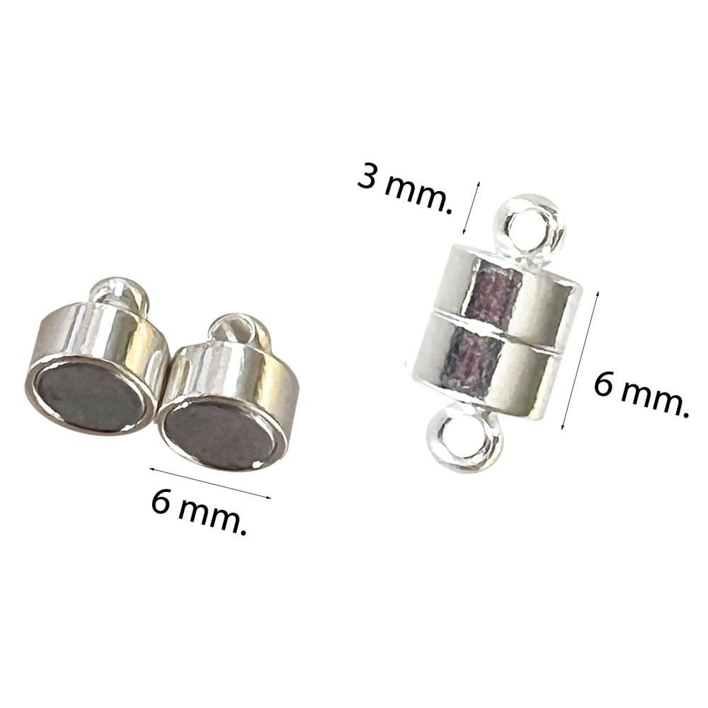 Magnetisk lås for smykker 12x6 mm., Sølv (liten)