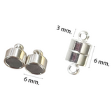 Magnetisk lås for smykker 12x6 mm., Sølv (liten)