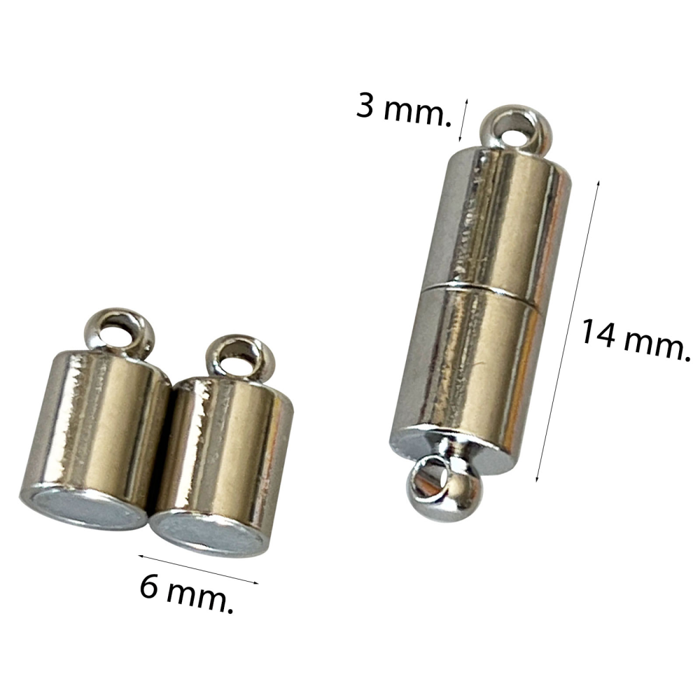 Magnetisk lås for smykker 20x6 mm., Sølv (medium)