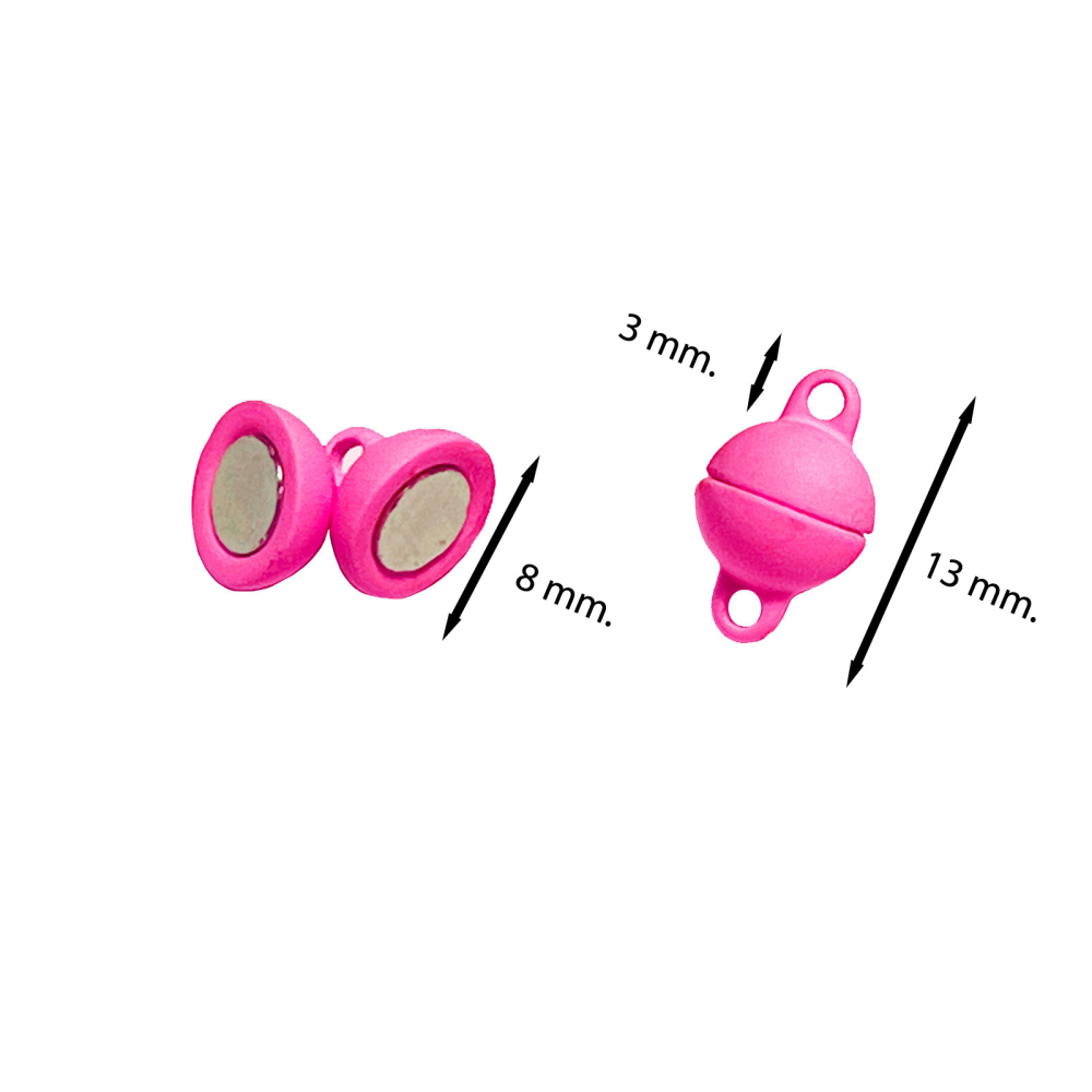 Magnetisk lås for smykker Ø8 mm, rosa (liten)