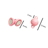 Magnetisk lås for smykker Ø8 mm., rosa (liten)