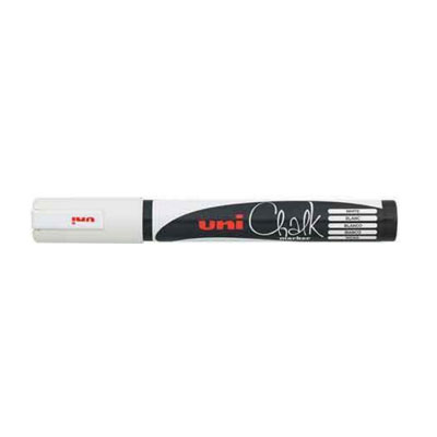UNI Chalk Marker 1,8 - 2,5 mm, Hvit (medium)
