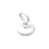 Magnet med øyekrok, Hvit Ø32 mm.