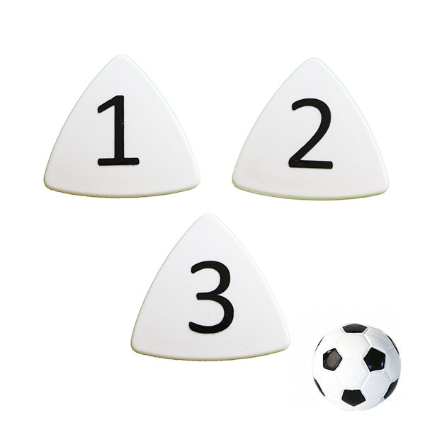 Fotball taktikk (nr. 1-11) + fodboldmagnet, Hvit