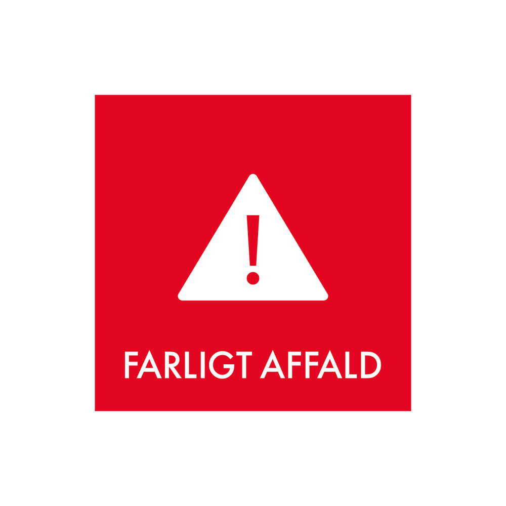 Avfallssortering "farlig avfall" - magnetskilt 30x30 cm
