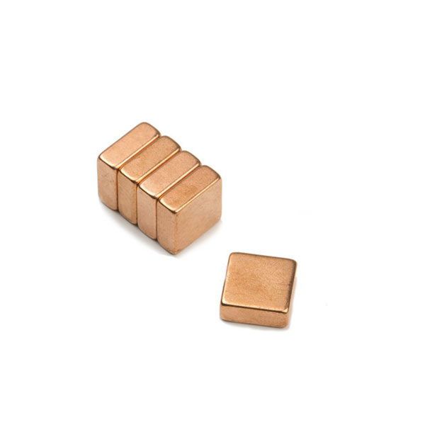 Supermagnet, Blokk 10x10x4 mm, Kobber (neodymium)