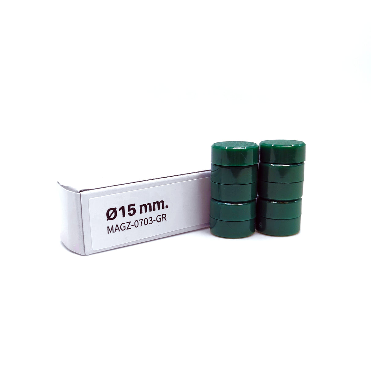 Magnordic Kontormagnet, Grønn Ø15 mm (10-pakk)