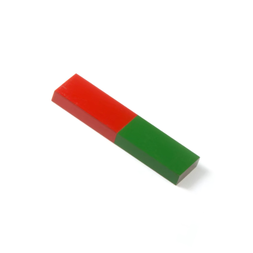 Blokk 60x15 mm, rød/grønn (kort modell) - AlNiCo