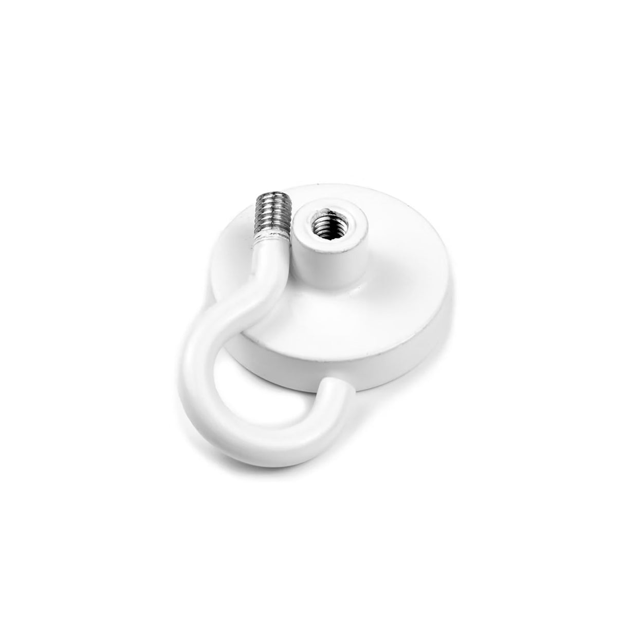 Potmagnet med krok, Hvit Ø32 mm